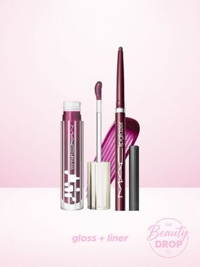 MAC 2pc Lipglass Air + LipGlazer Liner, Sublime Nightmoth